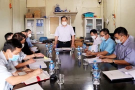 Chủ tịch UBND tỉnh Lạng Sơn Hồ Tiến Thiệu phát biểu chỉ đạo tại cuộc kiểm tra. (Ảnh: Thái Thuần/TTXVN)