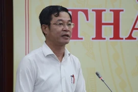 Ông Võ Nguyên Chương, Phó Giám đốc Sở Tài nguyên-Môi trường thành phố Đà Nẵng phát biểu tại Hội thảo. (Ảnh: Quốc Dũng/TTXVN)