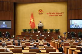 Bộ trưởng Bộ Nội vụ Phạm Thị Thanh Trà, Phó Chủ tịch Thường trực Hội đồng Thi đua-Khen thưởng Trung ương phát biểu giải trình, làm rõ một số vấn đề đại biểu Quốc hội nêu. (Ảnh: Doãn Tấn/TTXVN)