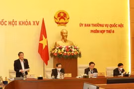 Phó Chủ tịch Quốc hội Nguyễn Đức Hải điều hành phiên họp. (Ảnh: Phương Hoa/TTXVN)