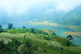Những thửa ruộng bậc thang hùng vỹ, độc đáo tuyệt đẹp của bà con dân tộc Mông, Dao, Hà Nhì thuộc xã Y Tý, huyện Bát Xát,. tỉnh Lào Cai. (Ảnh: Quốc Khánh/TTXVN)