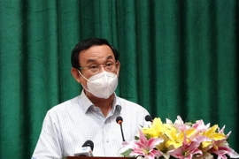 Ủy viên Bộ Chính trị, Bí thư Thành ủy TP Hồ Chí Minh Nguyễn Văn Nên phát biểu chỉ đạo hội nghị. (Ảnh: Xuân Tình/TTXVN)