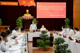 Thường trực Ban bí thư Võ Văn Thưởng phát biểu chỉ đạo buổi. (Ảnh: Quốc Dũng/TTXVN)