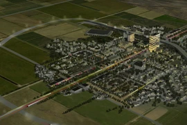 Mô phỏng thành phố ma chuẩn bị được xây dựng tại sa mạc New Mexico. (Nguồn: RT)