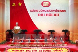 Đoàn Chủ tịch điều hành Đại hội. (Ảnh: TTXVN)