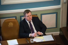 Thủ tướng Iceland Sigmundur David Gunnlaugsson trong một phiên họp Quốc hội ở Reykjavik ngày 4/4. (Nguồn: AFP/TTXVN)