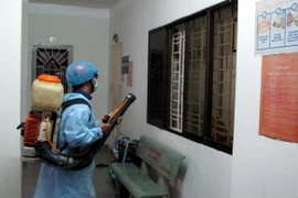 Phun thuốc diệt muỗi phòng sốt xuất huyết tại khu dân cư phường 4, quận 8, thành phố Hồ Chí Minh. (Ảnh: TTXVN)