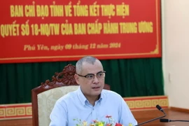 Ông Phạm Đại Dương, Bí thư Tỉnh ủy Phú Yên phát biểu và chủ trì hội nghị. (Ảnh: Xuân Triệu/TTXVN)