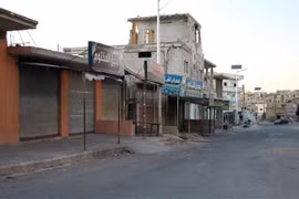 Cảnh vắng vẻ tại huyện Daraa al-Balad, tỉnh Daraa, miền bắc Syria, ngày 16/8/2021. (Ảnh: AFP/ TTXVN)