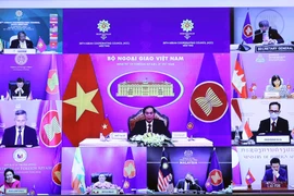 Bộ trưởng Bộ Ngoại giao Bùi Thanh Sơn phát biểu tại Hội nghị Hội đồng Điều phối ASEAN (ACC) lần thứ 29. (Ảnh: Phạm Kiên/TTXVN)