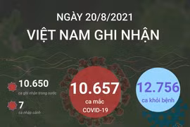 20 tỉnh, thành có số ca mắc mới COVID-19 cao nhất trong ngày 20/8