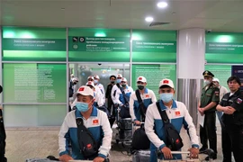 Đoàn Quân đội nhân dân Việt Nam đã đến thủ đô Moskva. (Ảnh: TTXVN phát)