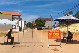 Địa bàn toàn xã Đức Trạch, huyện Bố Trạch, Quảng Bình áp dụng giãn cách xã hội theo Chỉ thị 16. (Ảnh: Võ Dung/TTXVN)