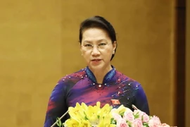 Chủ tịch Quốc hội Nguyễn Thị Kim Ngân phát biểu khai mạc kỳ họp. (Ảnh: Phương Hoa/TTXVN)