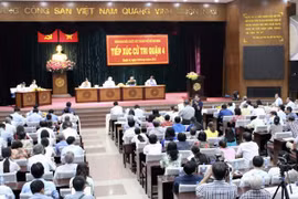 Quang cảnh buổi tiếp xúc cử tri. (Ảnh: Xuân Dự/TTXVN)