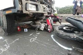 Hiện trường vụ tai nạn. (Ảnh: TTXVN phát)