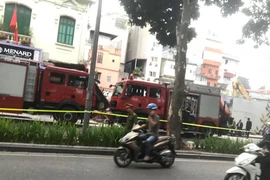 Hiện trường vụ sập tường. (Ảnh: Thanh Trà/Vietnam+)