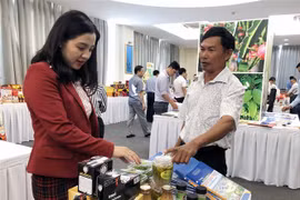 Doanh nghiệp, hợp tác xã giới thiệu hàng hóa đa dạng của địa phương. (Ảnh: Mỹ Phương/TTXVN)