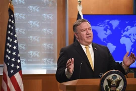 Ngoại trưởng Mỹ Mike Pompeo trong cuộc họp báo ở Washington, DC ngày 3/10. (Ảnh: THX/TTXVN)
