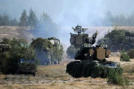 Hệ thống phòng thủ tên lửa S-300 tham gia cuộc tập trận chung Nga-Belarus mang tên Zapad-2017 ở Volka, cách Minsk (Belarus) khoảng 200km về phía Tây Nam tháng 9/2017. (Nguồn: AFP/TTXVN)
