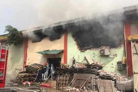 Hiện trường vụ cháy (Ảnh: PV/Vietnam+) 