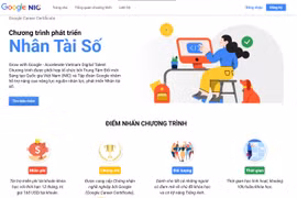 Website Chương trình phát triển Nhân tài số của Trung tâm Đổi mới sáng tạo Quốc gia. (Ảnh chụp màn hình)