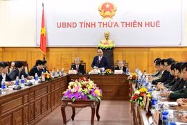 Thủ tướng Chính phủ Nguyễn Xuân Phúc phát biểu tại buổi làm việc. (Ảnh: Tường Vi/TTXVN)