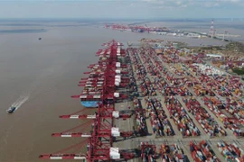 Quang cảnh tại cảng container Yangshan, Thượng Hải, miền đông Trung Quốc ngày 1/11/2018. (Ảnh: THX/TTXVN)