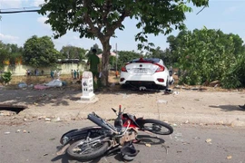 Hiện trường vụ tai nạn. (Ảnh: Nguyễn Văn Việt/TTXVN)