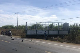 Hiện trường vụ tai nạn. (Ảnh: Hoài Nam/TTXVN)