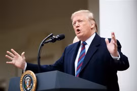 Tổng thống Mỹ Donald Trump phát biểu trong cuộc họp báo tại Nhà Trắng ngày 4/1/2019. (Ảnh: THX/ TTXVN)