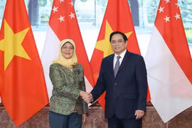 Thủ tướng Phạm Minh Chính tiếp Tổng thống Cộng hòa Singapore Halimah Yacob thăm cấp Nhà nước Việt Nam vào tháng 10/2022. (Ảnh: Dương Giang/TTXVN)
