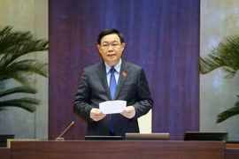 Chủ tịch Quốc hội phát biểu kết thúc chất vấn nhóm vấn đề thứ nhất thuộc lĩnh vực y tế. (Ảnh: Văn Điệp/TTXVN)