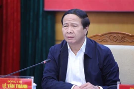 Phó Thủ tướng Lê Văn Thành phát biểu chỉ đạo tại buổi làm việc với lãnh đạo tỉnh Bắc Giang. (Ảnh: Danh Lam/TTXVN)