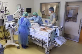 Nhân viên y tế điều trị cho bệnh nhân COVID-19 tại bệnh viện ở Magdeburg, miền Đông Đức ngày 28/4/2021. (Ảnh: AFP/TTXVN)