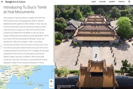 Thông tin giới thiệu về Lăng Tự Đức trong phiên bản số hóa 3D. (Nguồn: Dulichvietnam.org.vn)