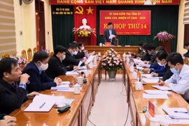 Quang cảnh kỳ họp của Ủy ban Kiểm tra Tỉnh ủy Hà Giang khóa XVII. (Ảnh: Đài phát thanh tỉnh Hà Giang)