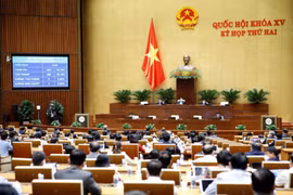 Quốc hội biểu quyết thông qua Nghị quyết về Kế hoạch cơ cấu lại nền kinh tế giai đoạn 2021-2025. (Ảnh: Doãn Tấn/TTXVN)
