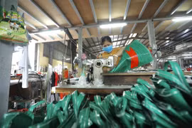 Dây chuyền sản xuất bao bì đựng thức ăn gia súc. (Ảnh minh họa. Nguồn: TTXVN)