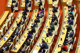 Các đại biểu Quốc hội dự phiên bế mạc. (Ảnh: Văn Điệp/TTXVN)