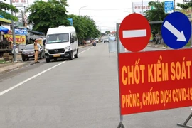 Một chốt kiểm soát phòng, chống dịch. (Nguồn: TTXVN)