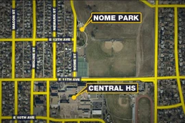 Vị trí công viên Nome - nơi xảy ra vụ nổ súng. (Nguồn: Bing)