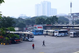 Bến xe Mỹ Đình vẫn khá vắng vẻ. (Ảnh: Hoàng Hiếu/TTXVN)