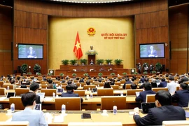 Chủ tịch Quốc hội Vương Đình Huệ phát biểu kết thúc chất vấn nhóm vấn đề thuộc lĩnh vực kế hoạch và đầu tư. (Ảnh: Doãn Tấn/TTXVN)