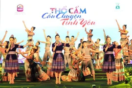 Biểu diễn nghệ thuật tại lễ khai mạc. (Ảnh: Quốc Khánh/TTXVN)