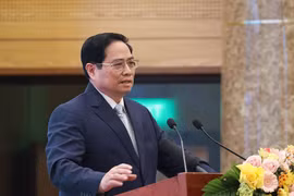 Thủ tướng Phạm Minh Chính phát biểu tại hội nghị. (Ảnh: Dương Giang/TTXVN)