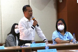 Đại diện doanh nghiệp phát biểu. (Ảnh: Xuân Tình/TTXVN)