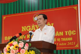 Phó Chủ tịch Thường trực Quốc hội Trần Thanh Mẫn phát biểu tại Ngày hội. (Ảnh: Hồng Thái/TTXVN)