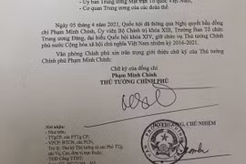 Giới thiệu chữ ký của thủ tướng, 2 phó thủ tướng và chủ nhiệm VPCP