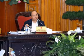 Thủ tướng Nguyễn Xuân Phúc chủ trì phiên họp thường trực Chính phủ. (Ảnh: Thống Nhất/TTXVN)